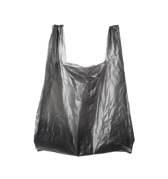 Una Bolsa Plástico Negro Aislada Blanco — Foto de Stock