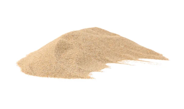 Куча Песка Изолированного Белом — стоковое фото