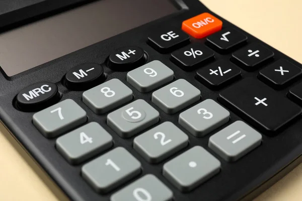 Calculator Beige Background Closeup Office Equipment — Stock Photo, Image