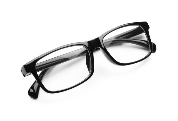 Stílusos Szemüveg Fekete Keret Elszigetelt Fehér — Stock Fotó
