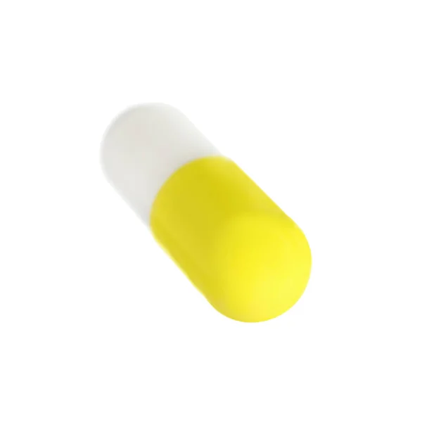 Ett Piller Isolerat Vitt Läkemedelsbehandling — Stockfoto