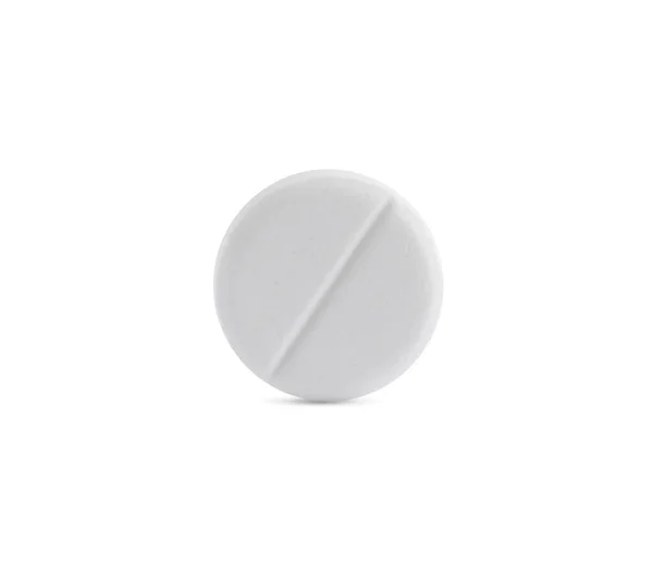 一片白色背景的圆形药丸药物治疗 — 图库照片