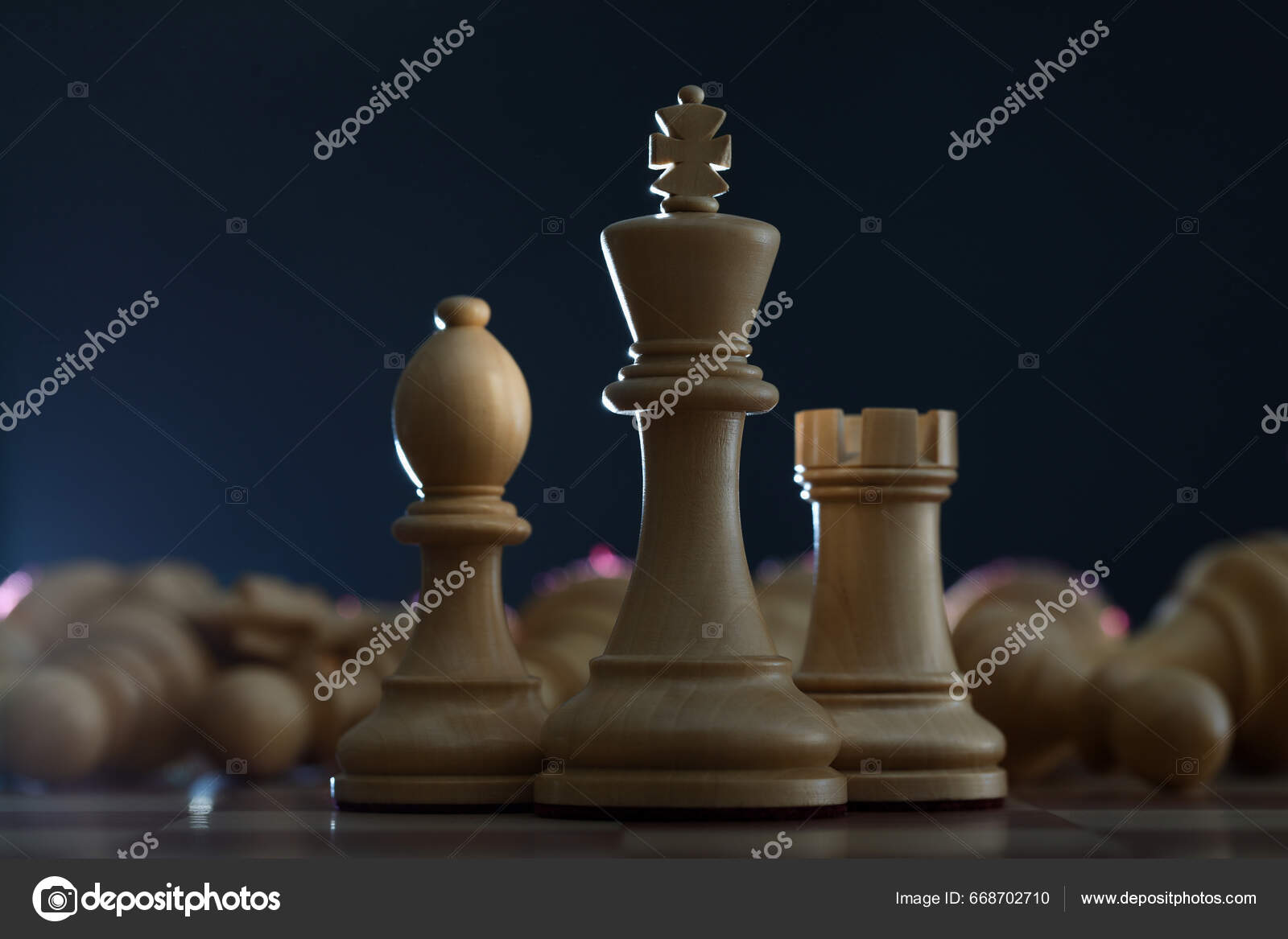 King queen rook bishop chess pieces hi-res stock photography and