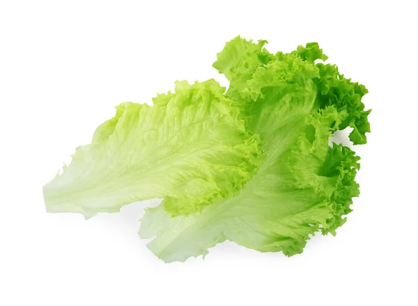 Frische Grüne Salatblätter Isoliert Auf Weißem Grund Ansicht Von Oben — Stockfoto