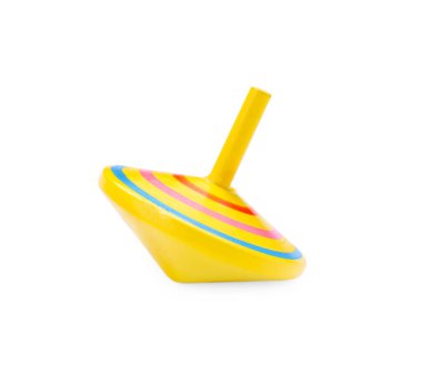 Beyazda izole edilmiş parlak bir top. Oyuncak girdabı