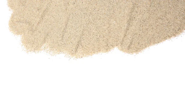 Куча Сухого Песка Пляже Изолированного Белом Вид Сверху — стоковое фото
