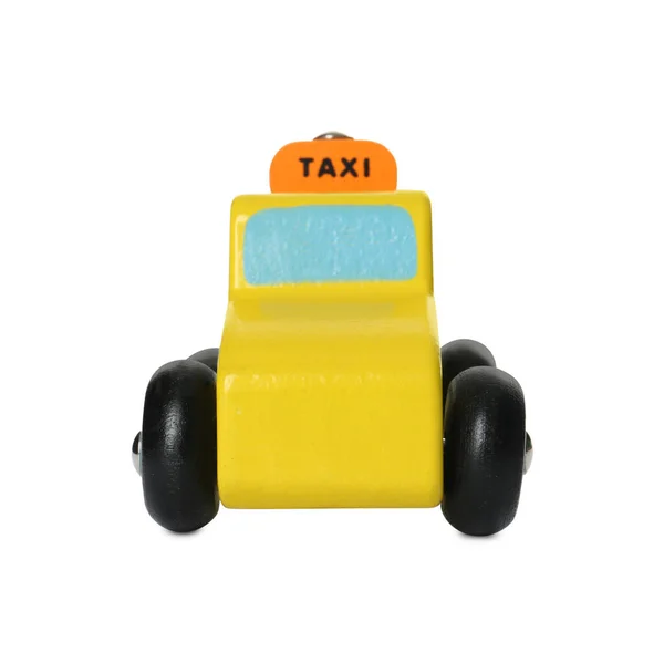 Jedno Taxi Auto Izolované Bílém Dětská Hračka — Stock fotografie