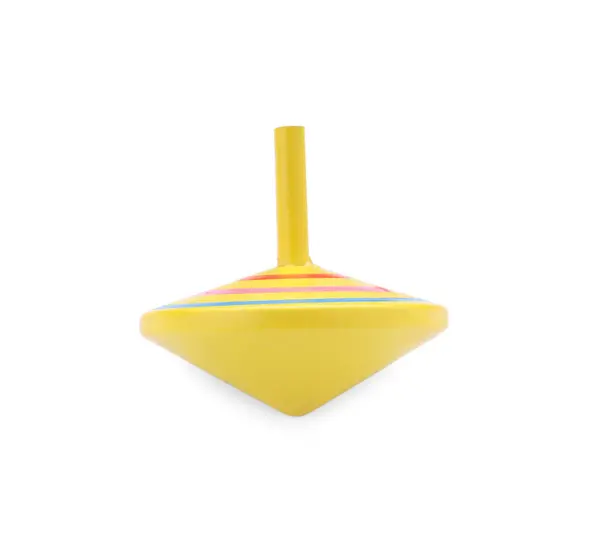 One Bright Spinning Top Isolated White Toy Whirligig — Stock Photo, Image