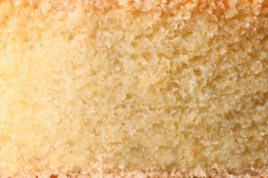 Arka plan olarak lezzetli sünger keki dokusu, yakın plan.