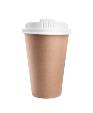 İçmek için. Beyaz kahve fincanı izole edilmiş.