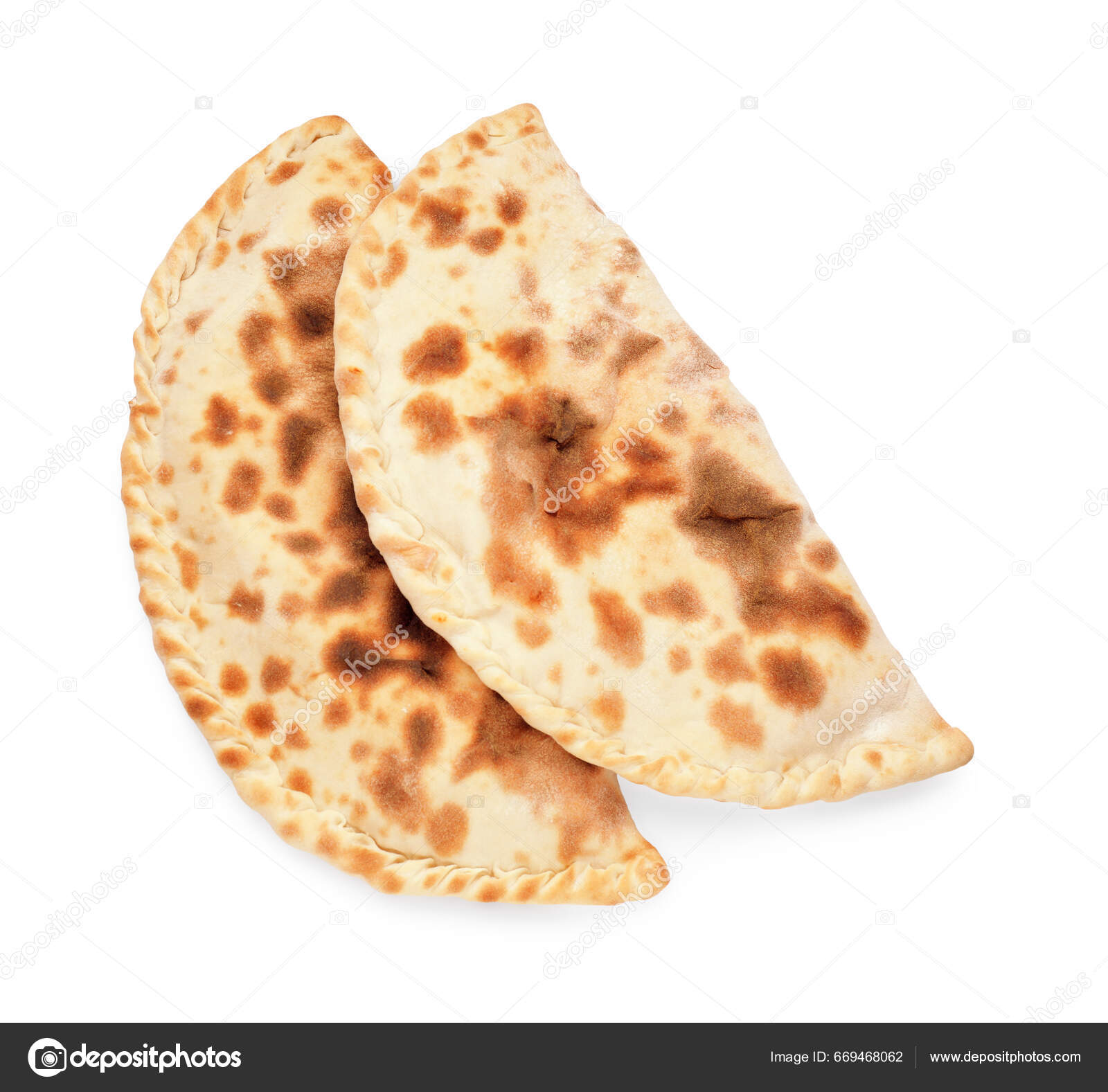 Deliciosos Calzones Sobre Fondo Blanco Vista Superior — Foto de