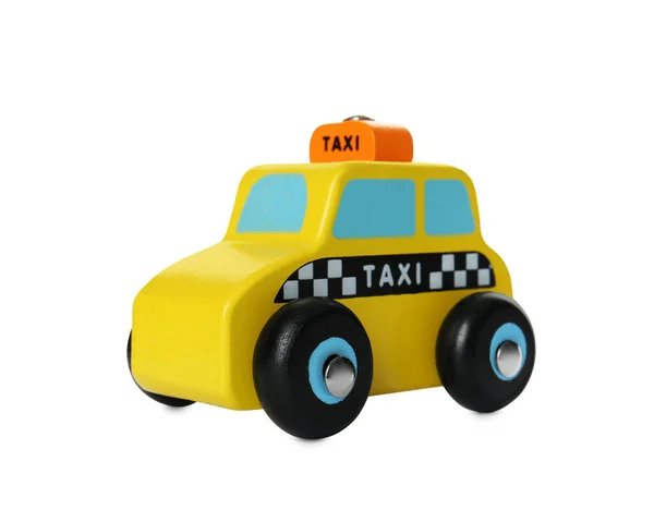 Bir Taksi Arabası Beyazda Izole Edilmiş Çocuk Oyuncağı — Stok fotoğraf