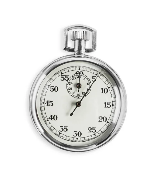 Vintage Timer Isolated White Top View Measuring Tool — Stock Photo, Image