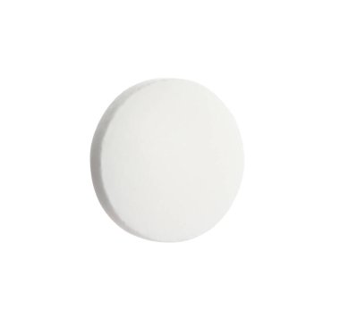 Beyaza izole edilmiş bir hap. İlaç tedavisi.