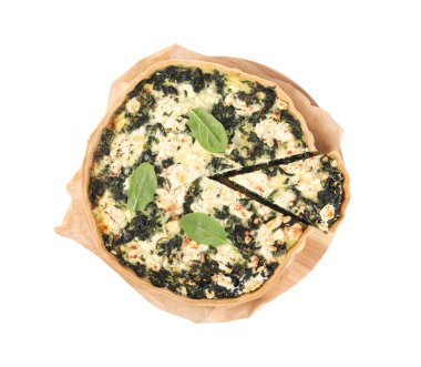 Lezzetli ev yapımı ıspanaklı kiş.