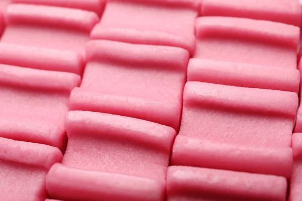 口感粉红的口香糖为背景 特写镜头 — 图库照片