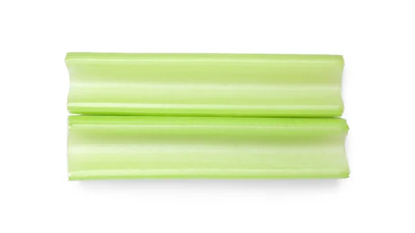 Čerstvě Zelený Broušený Celer Izolovaný Bílém Pohled Shora — Stock fotografie