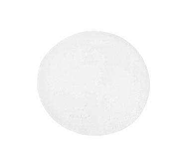 Temizleyici köpük örneği beyazda izole edilmiş, üstten. Kozmetik ürünü