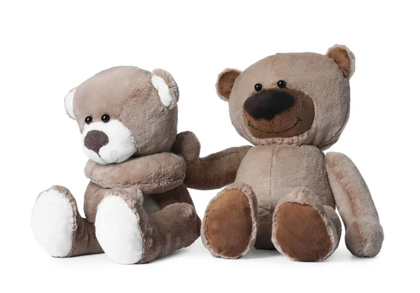 Leuke Teddyberen Geïsoleerd Wit Kinderspeelgoed — Stockfoto