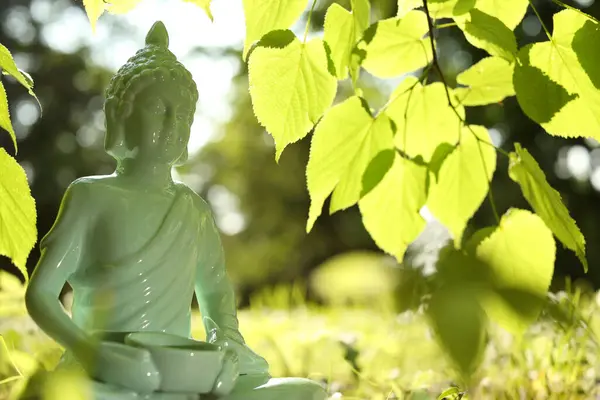 Estatua Decorativa Buda Bajo Rama Árbol Aire Libre —  Fotos de Stock
