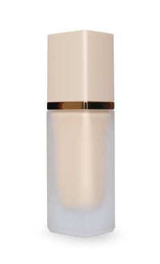 Bir şişe deri temeli beyaza izole edilmiş.