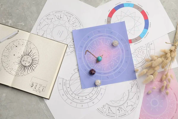 Natal Chart Making Forecast Fate Astrological Items Fortune Telling Light — Stock fotografie