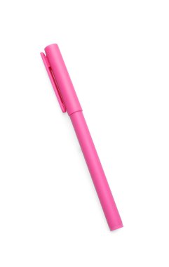 Beyaz arkaplanda bir pembe işaret, üst görünümde.