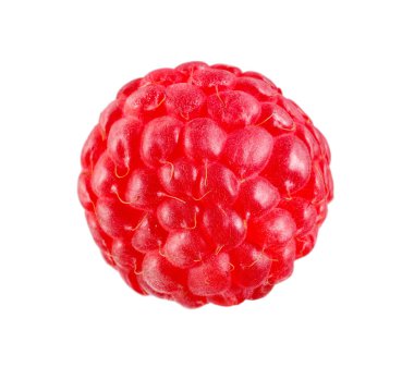 Lezzetli olgun bir ahududu beyaza izole edilmiş.