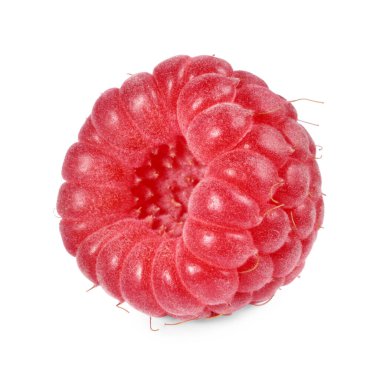 Lezzetli olgun bir ahududu beyaza izole edilmiş.