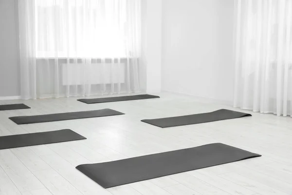 Spacious Yoga Studio Exercise Mats Space Text — Stock Photo, Image