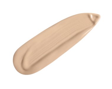 Sıvı deri temeli örneği beyaz, üst görünümde izole