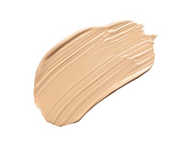 Sıvı deri temeli örneği beyaz, üst görünümde izole