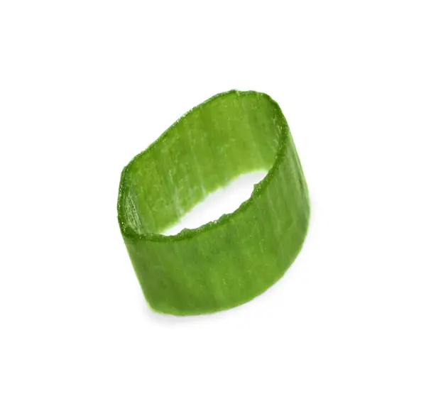 Piece Fresh Green Onion Isolated White — Stock Photo, Image