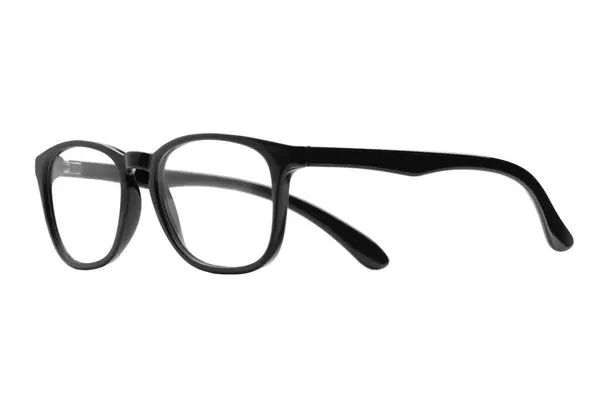 Stylové Brýle Černým Rámem Izolované Bílém — Stock fotografie