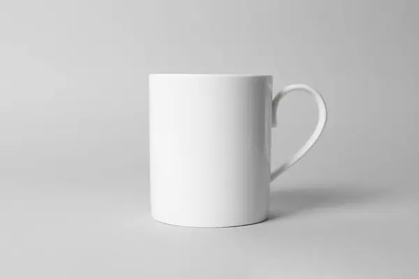 White Ceramic Mug Light Grey Background — Stock Photo, Image