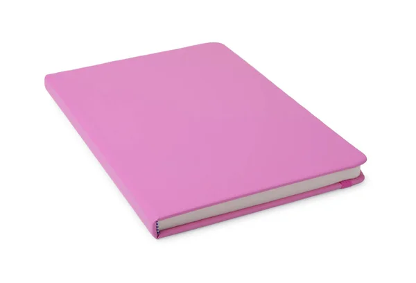 Closed Pink Office Notebook Isolated White — Stock Photo, Image