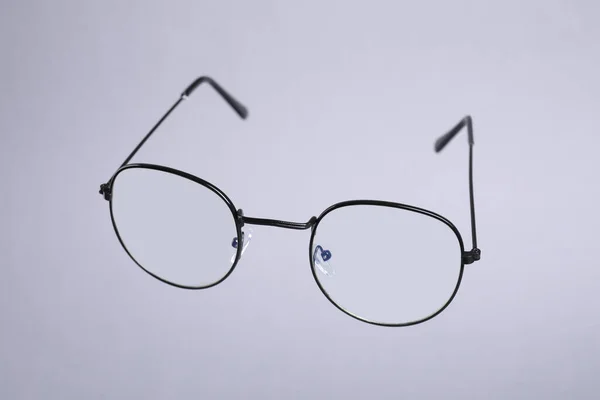 Stylish Pair Glasses Light Grey Background — Stock Photo, Image