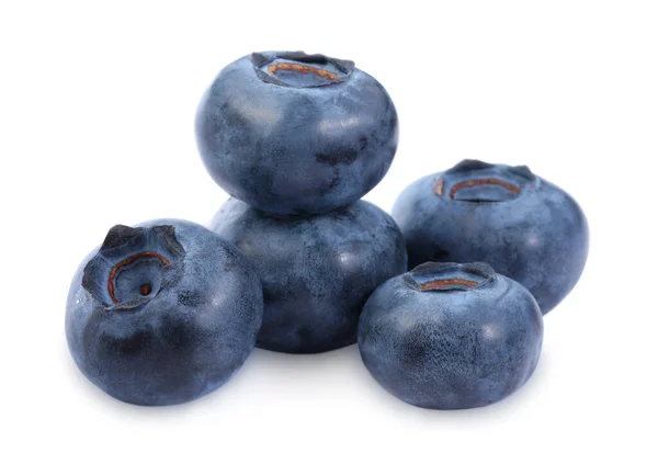 Many Fresh Ripe Blueberries Isolated White — Stock Photo, Image