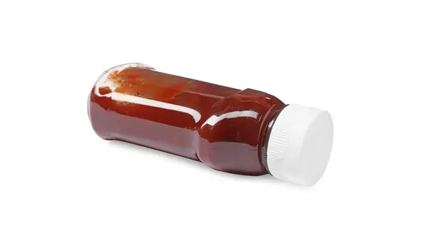 Botella Sabroso Ketchup Aislado Blanco — Foto de Stock