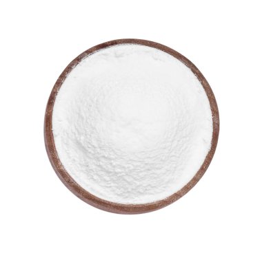 Tahta kase doğal nişasta. Beyazın üstünde izole edilmiş.