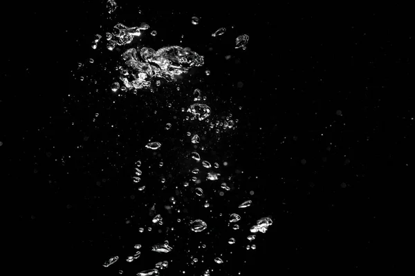 Bąbelki Powietrza Wodzie Czarnym Tle — Zdjęcie stockowe