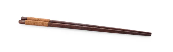 双木筷子上白色孤立 — 图库照片