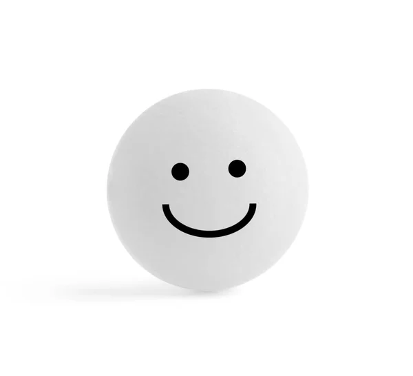 Eine Runde Pille Mit Lächelndem Gesicht Auf Weißem Hintergrund — Stockfoto