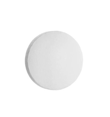 Beyaza izole edilmiş bir hap. İlaç tedavisi.