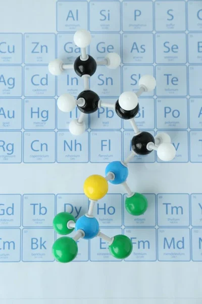 Молекулярная Модель Периодической Таблице Химических Элементов Вид Сверху — стоковое фото