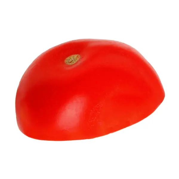 Mitad Tomate Cereza Maduro Aislado Blanco — Foto de Stock
