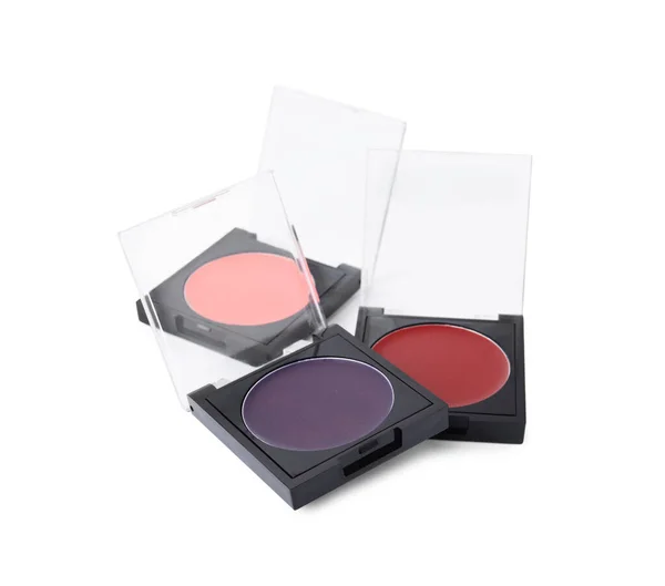 Crème Lipstick Paletten Vult Geïsoleerd Wit Professioneel Cosmetisch Product — Stockfoto