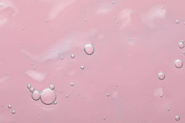 Прозрачный Очищающий Гель Розовом Фоне Вид Сверху Косметический Продукт — стоковое фото