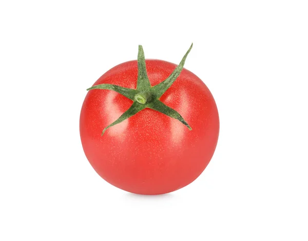 Tomate Cereja Maduro Vermelho Isolado Branco — Fotografia de Stock