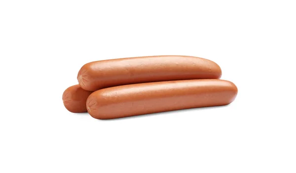 Frische Rohwürste Isoliert Auf Weiß Zutaten Für Hot Dogs — Stockfoto